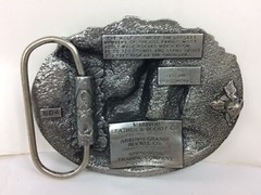 Siskiyou Ornate Wolf Scene Vintage Belt Buckle 1981 Bergamot Brass Works Unique