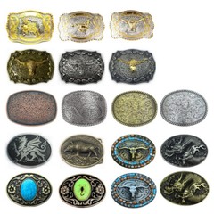 Western Mens Alloy Vintage Fashion Leather Belt Buckle Cowboy Pattern Metal US