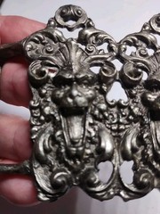 Vintage Synek Laughing Gargoyle Pewter Buckle Rare Gothic Satyrs 1970