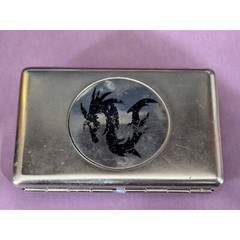 Dragon Belt Buckle Business Card Holder 3.5×2.5 inches Some wear to logo