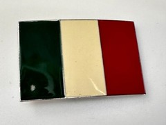 Italian Flag Italy Pride – Enameled Green White Red Patriotic Belt Buckle