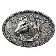 Secure Locking Horse Head Design Belt Buckle Metal Practical Travel Buckle