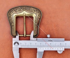 Antique Brass Western Floral Leathercraft 3pc Set Belt Buckle fit 35mm Belt