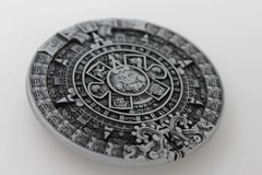 Men Fashion Belt Buckle Dark Silver Metal Western Fashion Aztec Calendar Mayan
