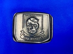 Skull – Body Armor Ribbon – unique Vintage Metal Belt Buckle