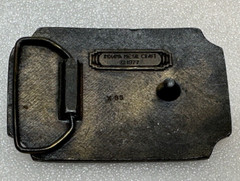 1977 I »LL GIVE UP MY GUN WHEN THEY PRY IT FROM Belt Buckle Indiana Metal Craft