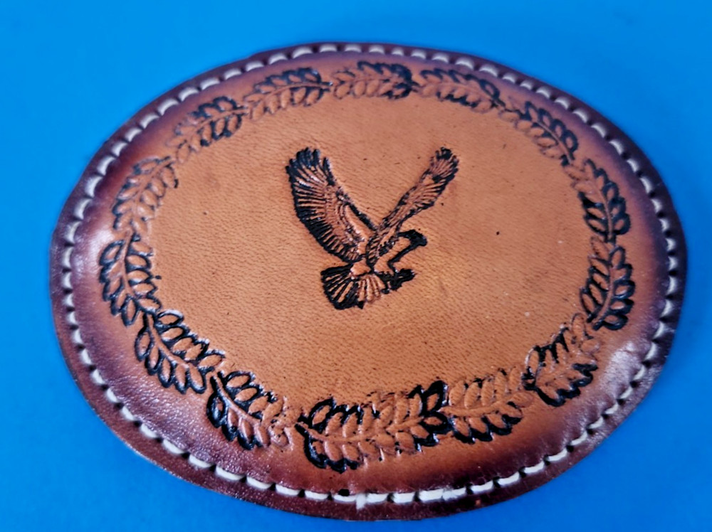 REALLY NICE **AMERICAN BALD EAGLE** LEATHER FASHION BELT BUCKLE