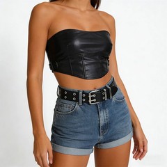 Retro Square Rivet Belt Three Row Buckle Punk Rock Waistband