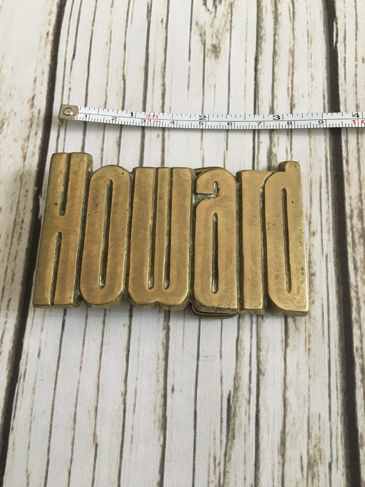 Vintage Solid Brass “Howard” Name Belt Buckle Pants 1978 Baronbuckle Stamped