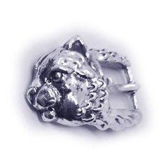 Cat Head Sterling Silver Belt Buckle