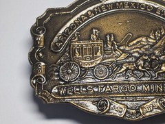 VINTAGE ARIZONA & NEW MEXICO EXPRESS CO WELL FARGO MINING COMPANY BELT BUCKLE
