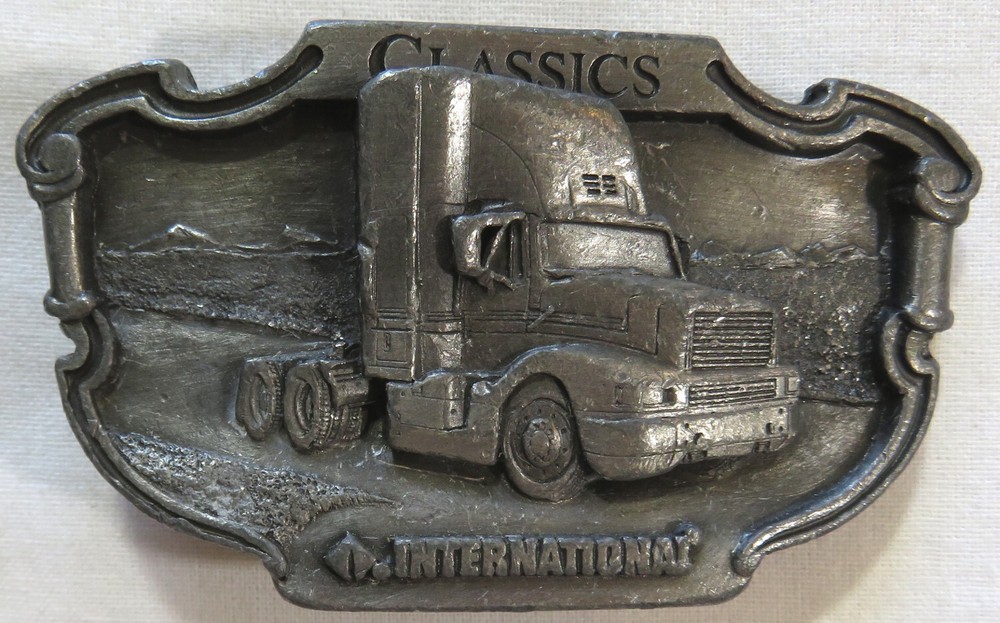 Vintage Belt Buckle 1980&rsquo;s Tonkin Semi Truck Driver Trucker Brass