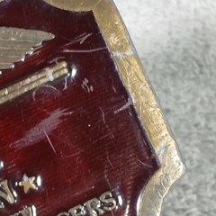 Indiana Metal Craft Belt Buckle Mens OS Burgundy Eagle 1970s Brass Gun Rights