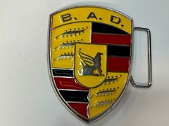 BAD B.A.D. Motor Company 1948 Belt Buckle Dragon Crest Shield Belt Buckle