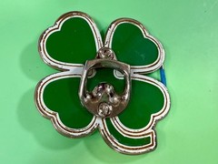 Lucky Four Leaf Clover Shamrock Green Silver Novelty Bottle Opener & Belt Buckle