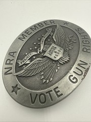 Vintage Limited Edition Numbered NRA Member Vote Gun Rights Pewter Belt Buckle