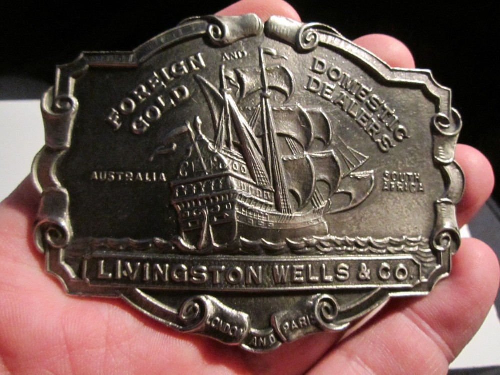 FOREIGN AND DOMESTIC GOLD DEALERS BELT BUCKLE VINTAGE – HEAVY – GW-14