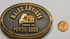 VINTAGE MAINE ANTIQUE POWER ASSN. BELT BUCKLE NORTHWEST BRASS WORKS