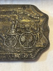 VTG Trumbull Ct. America&rsquo;s Heroes Fire Department Brass Belt Buckle Turtle