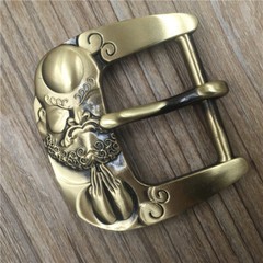 Solid Brass Men&rsquo;s Engraved Vintage Pin Buckle Belt Buckle Fits 1.5 Inch Belts；