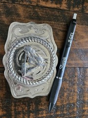 Western Belt Buckle Horse Head Silver Made In USA