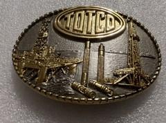 1981 TOTCO COMPANY BELT BUCKLE – HEAVY BRASS – VTG New Unused Offshore Plated