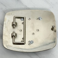 Rhinestone Letter P Monogram Belt Buckle Silver Tone Initial