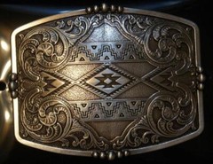 Nocona Western Buckle Floral Aztec Silver 37019