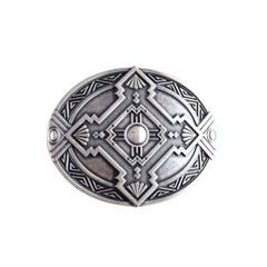 Vintage Silver Plated Oval Cross Celtic Knot Southwest Belt Buckle Boucle