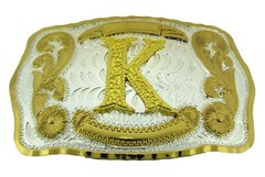 Initial Belt Buckle Letter N E W A B C D G J L R S M e n Women Western Rodeo BIG