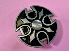 Maltese Celtic Iron Cross Religious Black Enamel Cutout Gothic Punk Belt Buckle