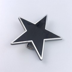 Vintage Style Black Enamel Star Belt Buckle Boucle de ceinture