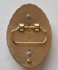 Gold Color Oval Western Black With White Stripes Gem Belt Buckle