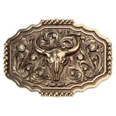 Bull Heads Western Belt Buckle Animal Steer Head Cowboy Belt Buckle for Women