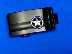 Star Military? Black And Silver Color Vintage Belt Buckle Marked NN