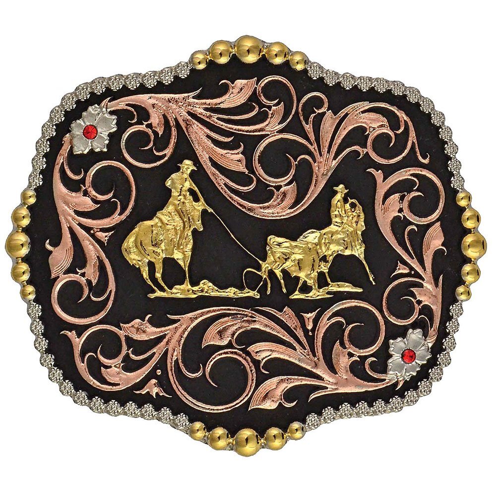 Montana Silversmiths Tri-Color Team Ropers Traditional Attitude Buckle