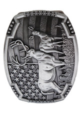 Men Silver Metal Belt Buckle Deer Nature Hunter Western Fashion Casual Day Wear