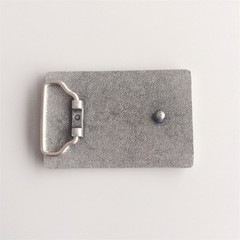 Antique Brushed Silver Black Enamel Casino Rectangle Belt Buckle also US Stock