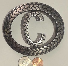 Vintage Metal Belt Buckle, Big Size, Nice Letter C, Initial C, Nice Western