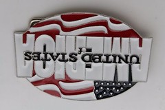 NEW Men Women Silver Metal Buckle Fashion United States Of America Flag USA