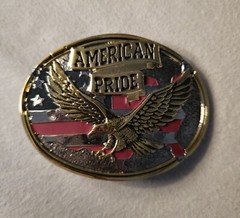 New! American Pride Belt Buckle Soaring Eagle The United State USA Flag Attitude