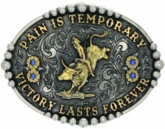 Montana Silversmiths Pain is Temporary Bull Riding Attitude Buckle