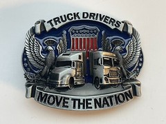 Truck Driver Belt Buckle Big Rig Semi Trucks American West USA Flag Trucker Belt