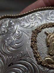 vintage SILVERSMITH COLLECTION belt buckle HORSE equestrian WESTERN cowboy