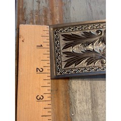 Vintage Engraved Western Belt Buckle Floral Scroll Cowboy Unmarked Non Snap
