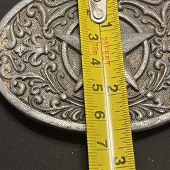Western Texas Lone Star Oval Belt Buckle – Antique Silver Tone Filigree Floral