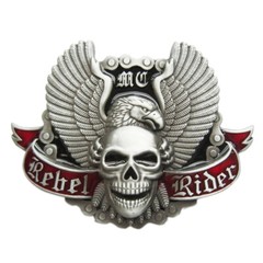 Vintage Style Western Rider Enamel Wings Skull Belt Buckle also Stock in the US