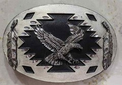 ARROYO GRANDE 1993 AG87 Raised Eagle Pewter Diamond Cut Belt Buckle