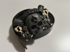Lucky 13 Belt Buckle/Zippo holder – Pistons & Skull Officially Licensed w/belt