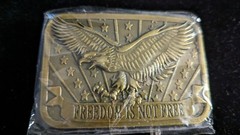 Belt Buckle Freedom Is Not Free Eagle Stars Stripes Patriot Sponsor 2014 NEW *